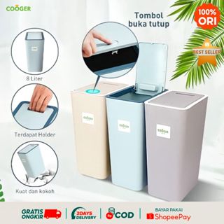 COOGER Tempat Sampah Tutup Aesthetic Multifungsi