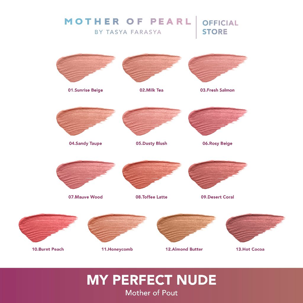 MOP Indonesia  Mother of Pearl My Perfect Nude Lip Cream 07 Mauve Wood