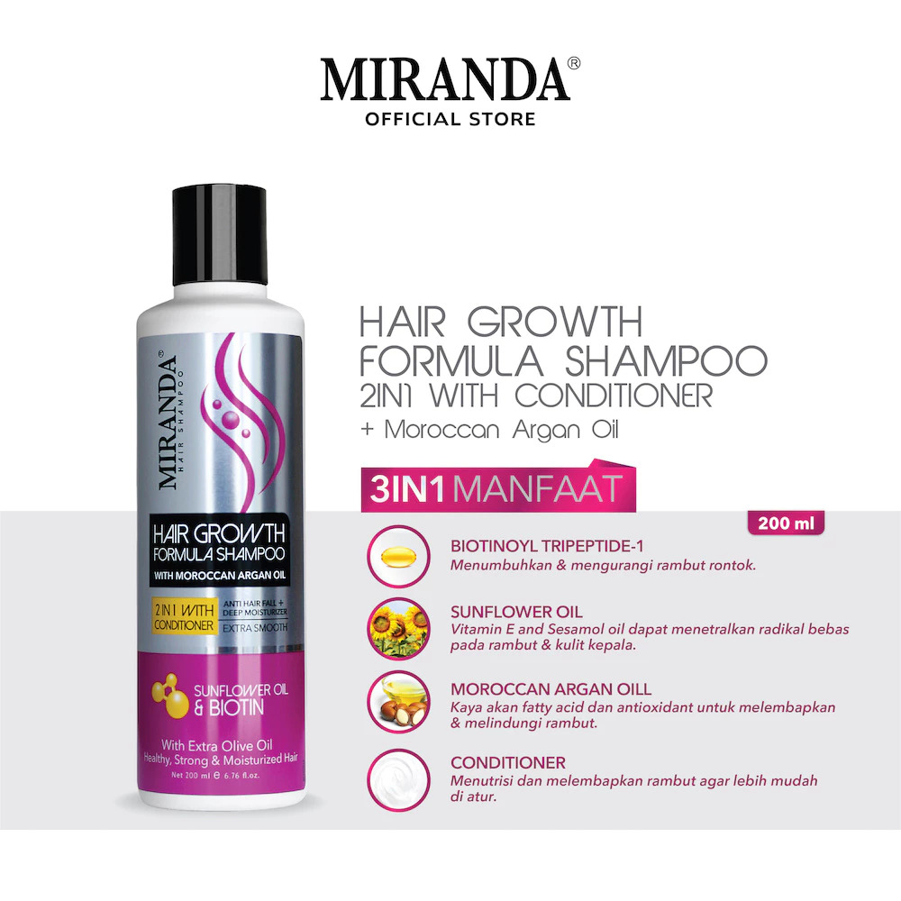 Hair Growth Formula Shampoo 2 in 1 with Conditioner Sunflower Oil & Biotin 3
