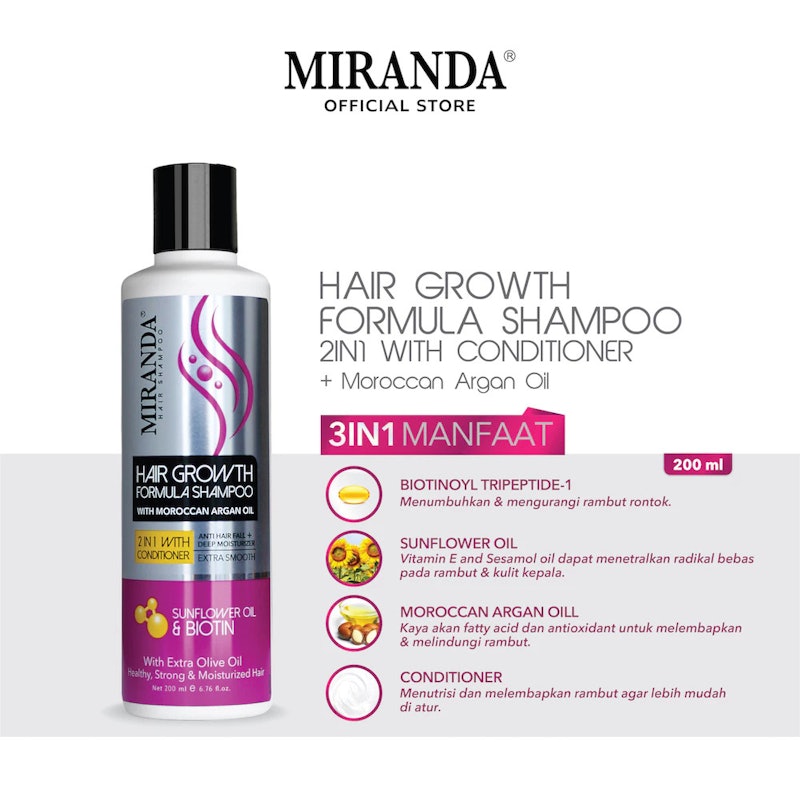 Hair Growth Formula Shampoo 2 in 1 with Conditioner Sunflower Oil & Biotin 3