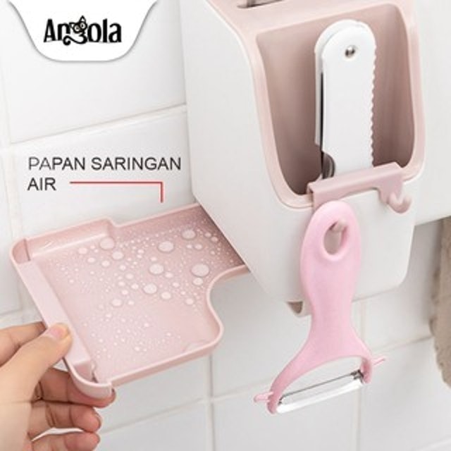 Angola Tempat Alat Dapur E27 Tempat Sendok Makan Garpu Sumpit Pisau Rak Peralatan Dapur