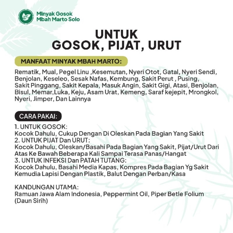 Minyak Gosok Mbah Marto Solo