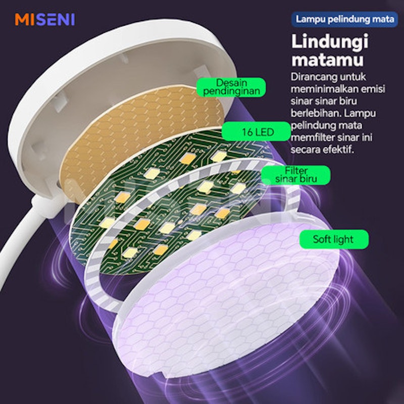 MISENI Lampu Belajar Klip On 3