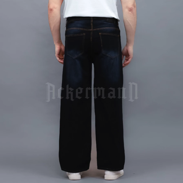Ackermann Loose Jeans Pria Baggy Style Snow Black  3