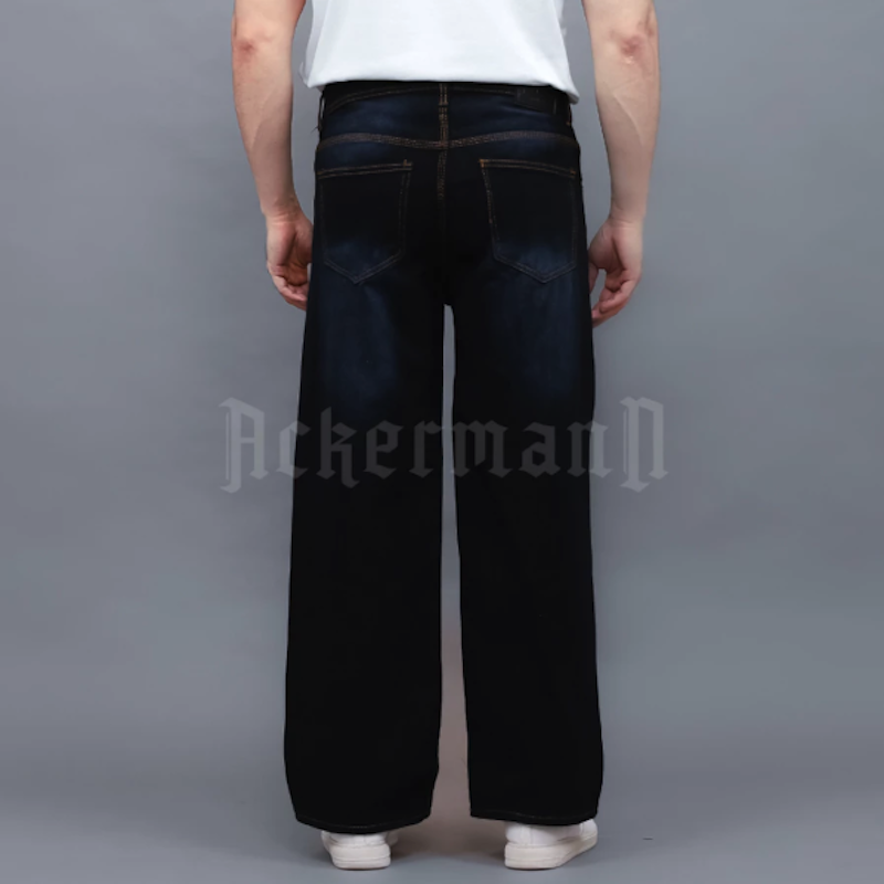 Ackermann Loose Jeans Pria Baggy Style Snow Black 3