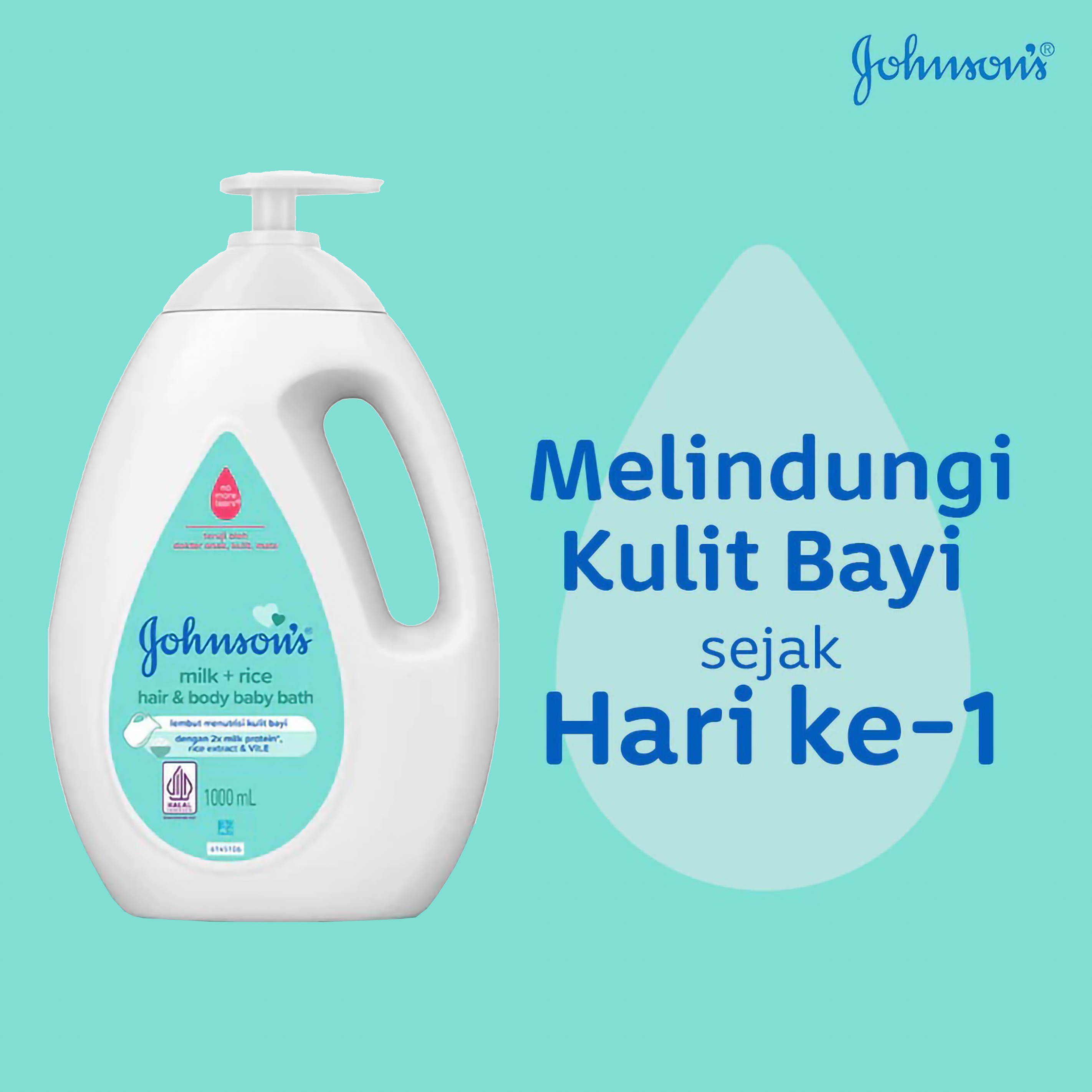 Johnson & Johnson Indonesia Johnson's Baby Milk + Rice Hair & Body Baby Bath
