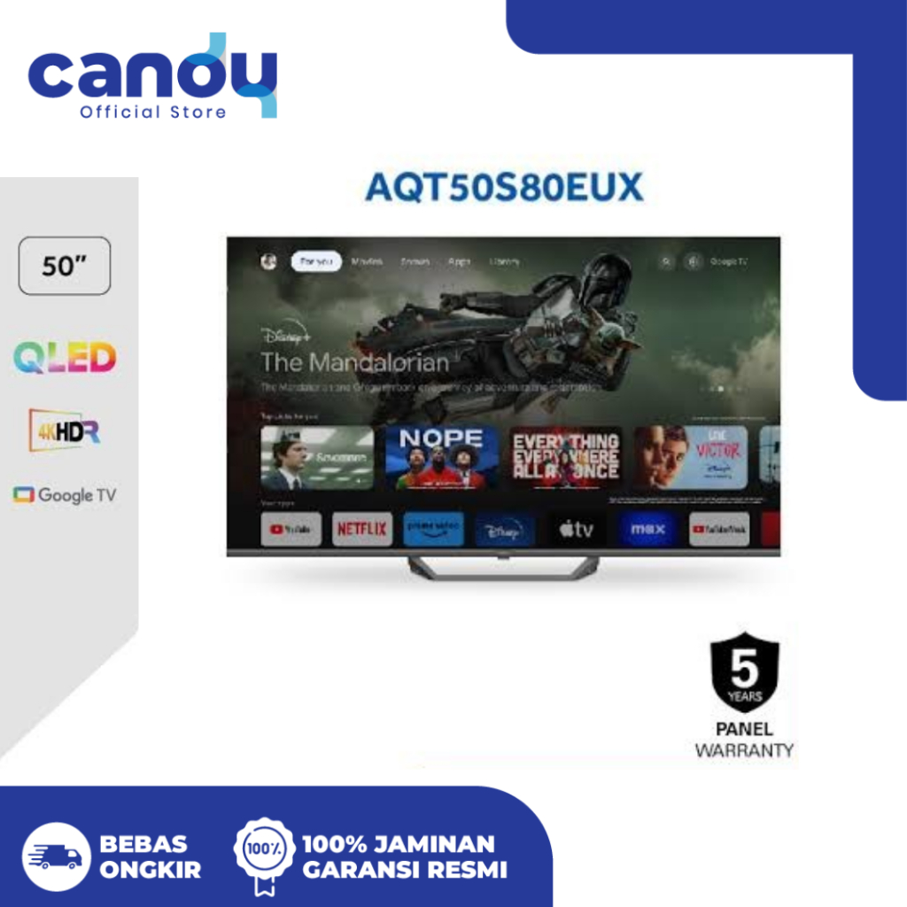 AQUA AQUA 50 Inch 4K HDR Google TV AQT50S80EUX