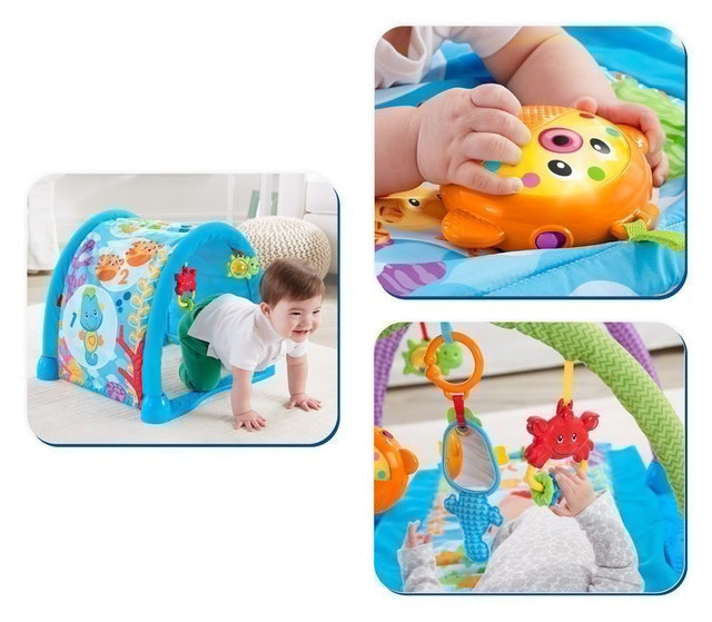 Mattel  Fisher-Price Kick 'n Crawl Musical Seahorse Play Gym