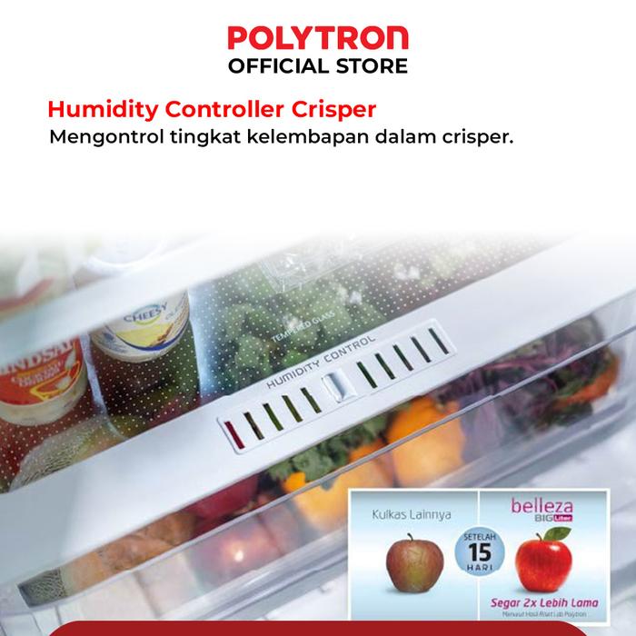 Hartono Istana Teknologi Polytron Kulkas 2 Pintu New Belleza Big Liter 350 Liters Inverter  PRM 495