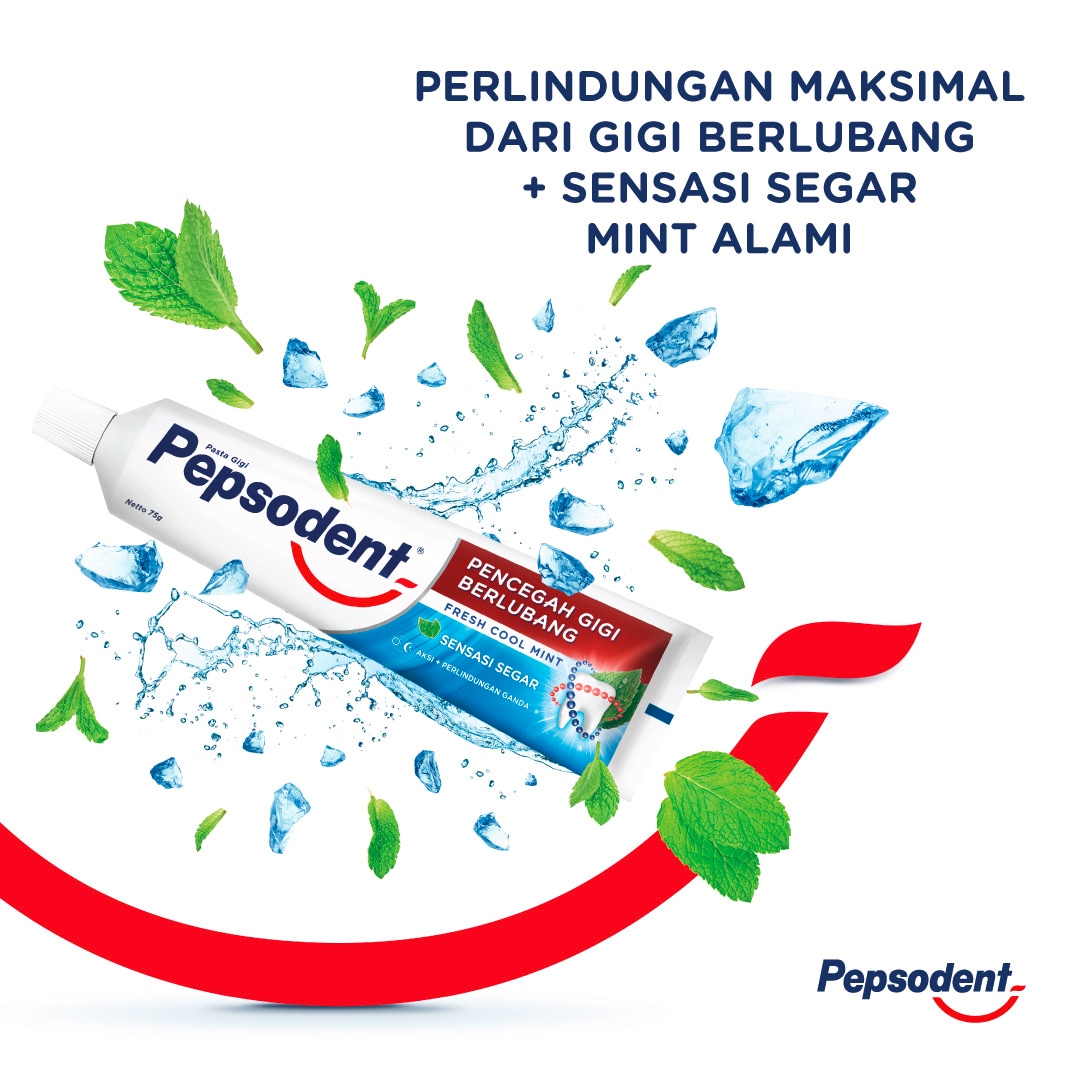 Pasta Gigi Pepsodent Pencegah Gigi Berlubang Fresh Cool Mint