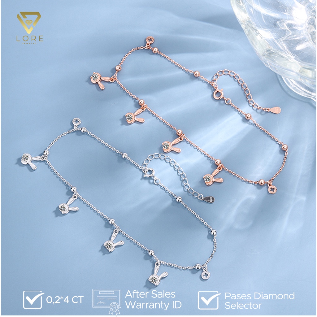 Lore Jewellery Snowflakes Anklet, Flower Anklet, Rabbit Anklet