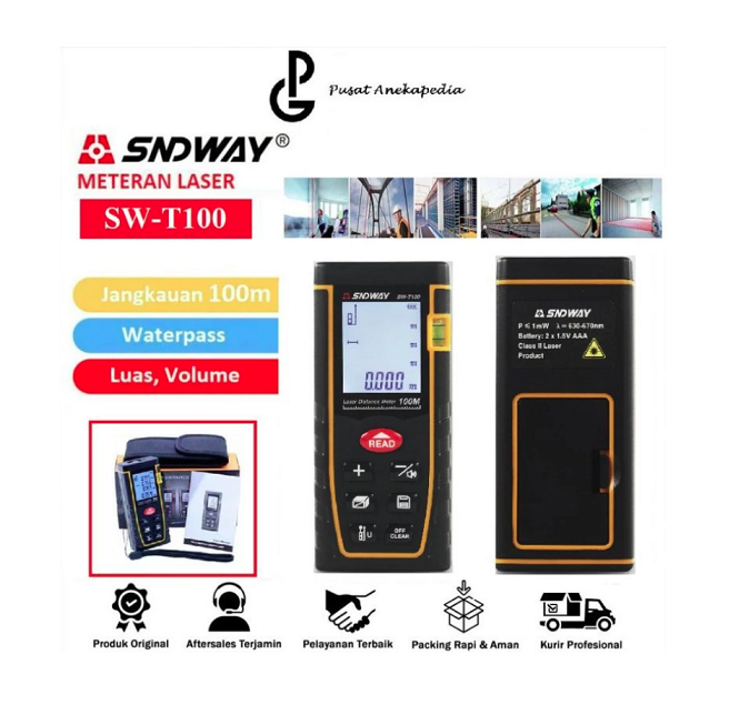  SNDWAY Meteran Laser Digital Distance 100 Meter SW-T100