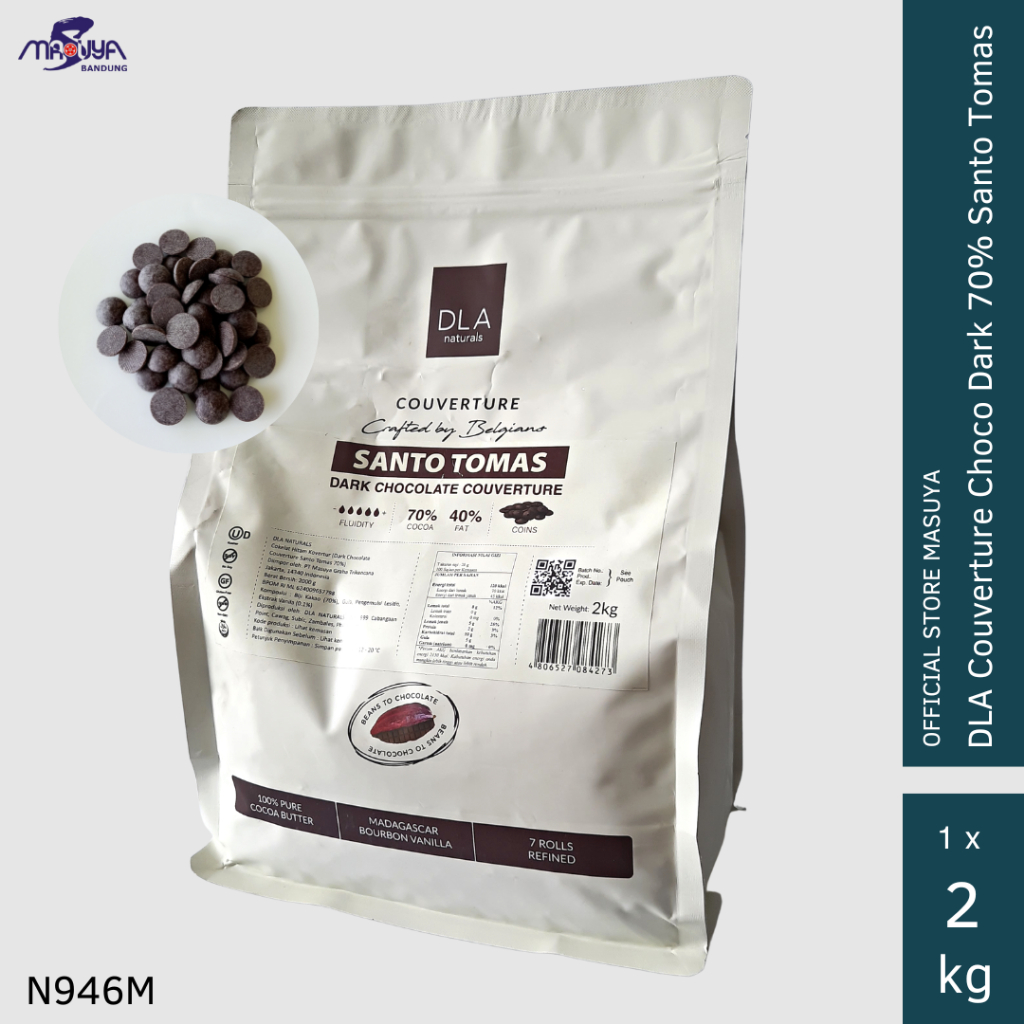 Ingredients Partner Indonesia DLA Naturals Santo Tomas Dark Chocolate Couverture 70% 2 kg