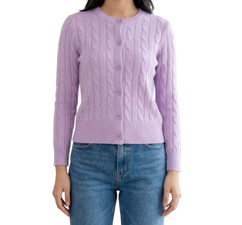Polo Sport Cable Knit Cardigan Lilac 5