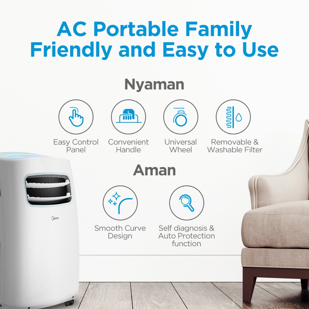 Midea Planet Indonesia Midea AC Portable 1 PK MPF2-09CRN1