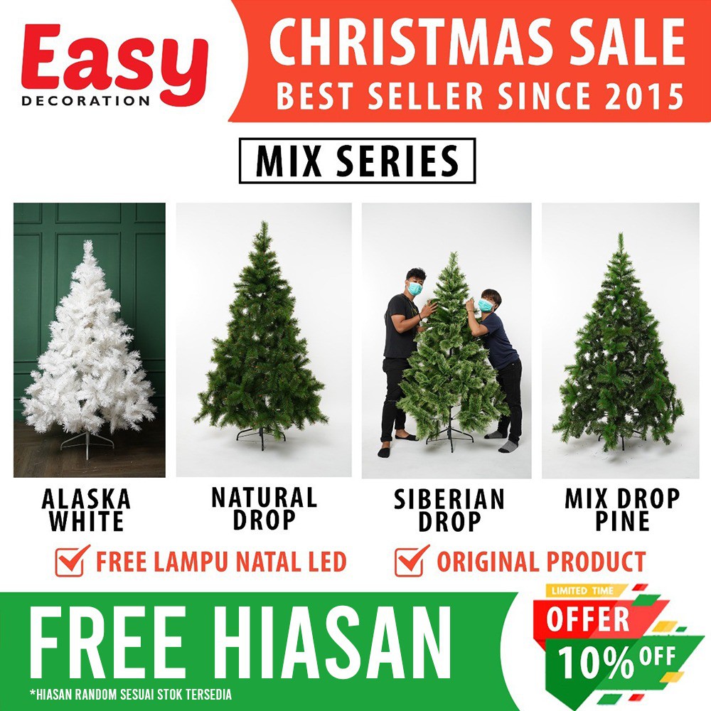 Easy Decoration Pohon Natal 120 cm - Mix Drop Pine 4