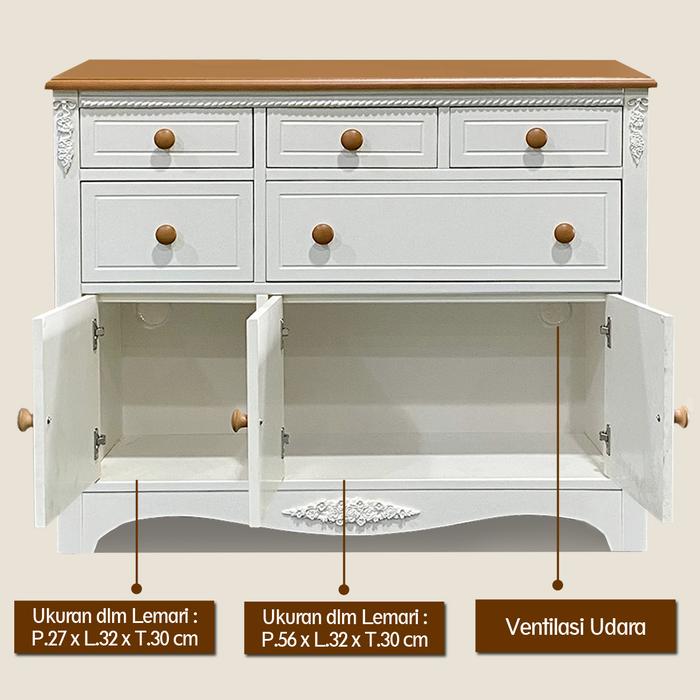 Toraya Cipta Gemilang Toraya Living Storage Cabinet Candy Series CA-98R WHCO