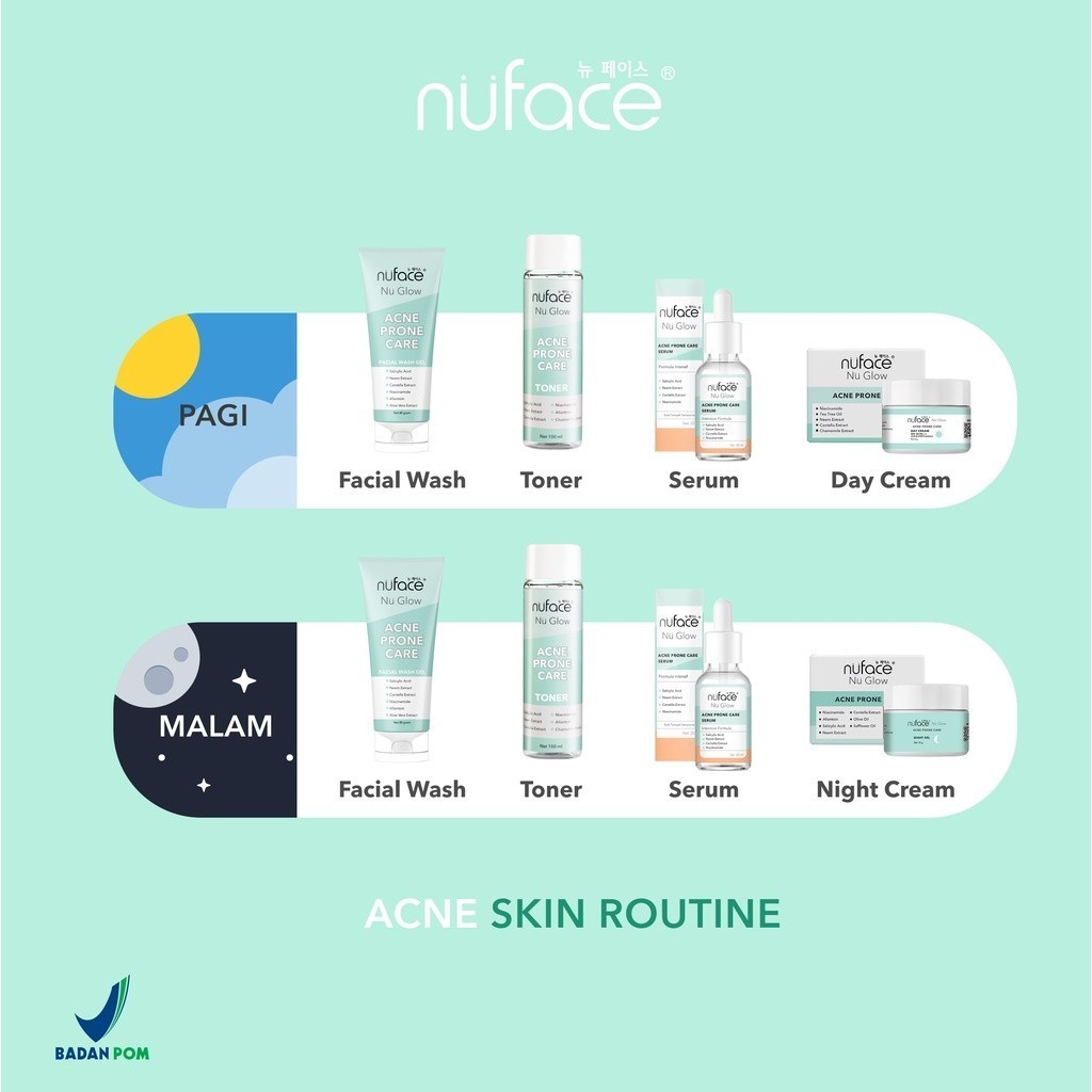 Victoria Care Indonesia Nuface Nu Glow Acne Prone Care Night Gel 