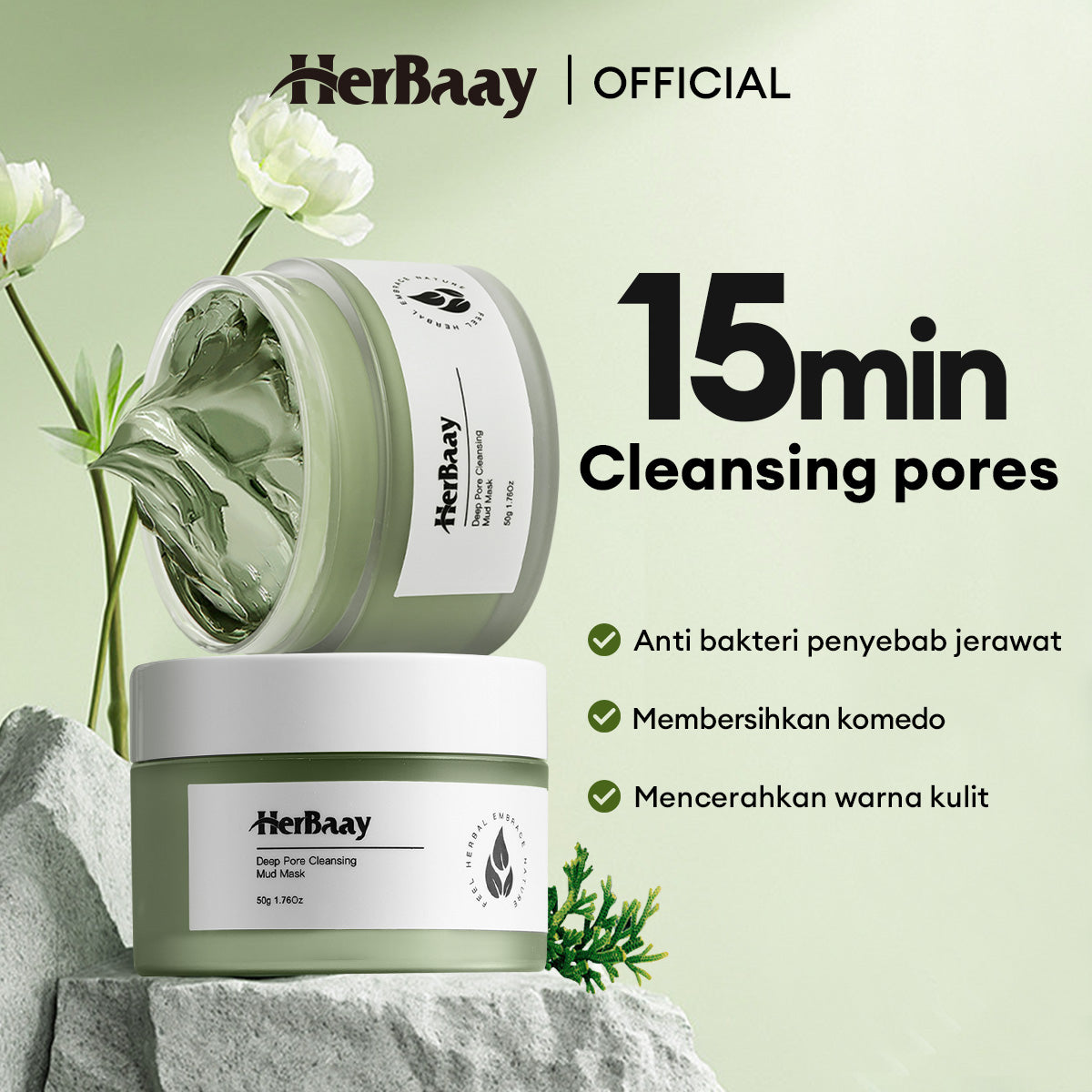  HerBaay Deep Pores Cleansing Clay Mask
