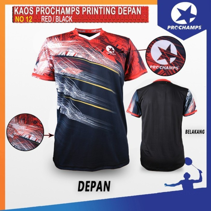 Prochamps Setelan Baju dan Celana Badminton Motif No 12