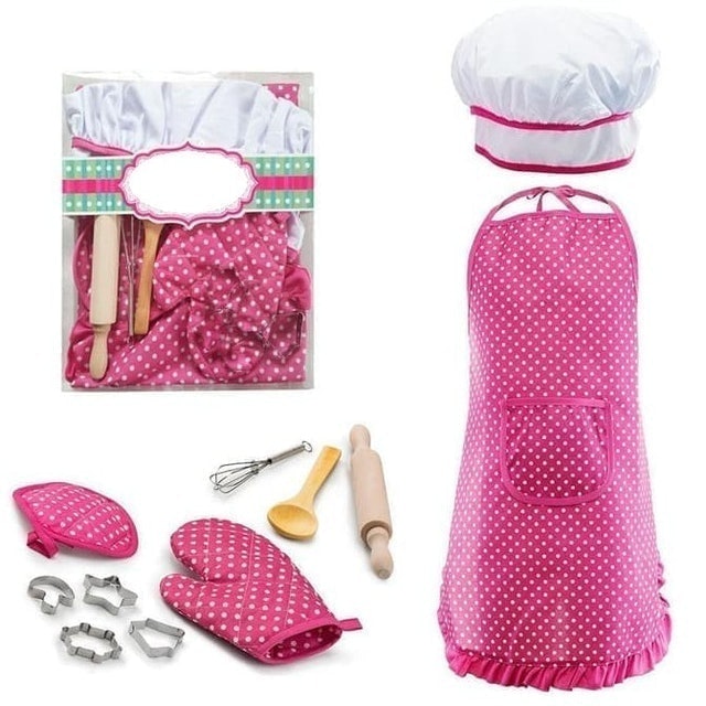  Deluxe Chef Set Pink Apron