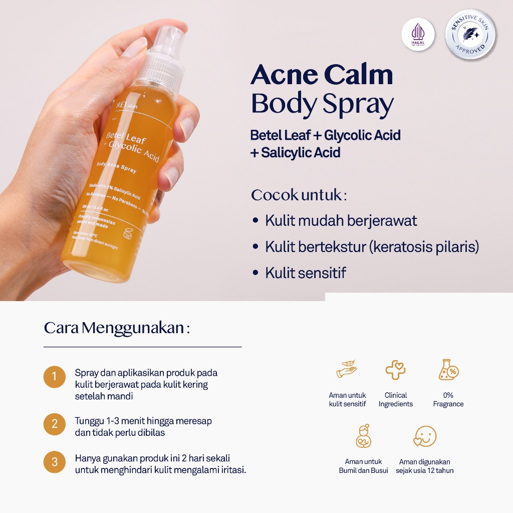  REI Skin Betel Leaf + Glycolic Acid Body Acne Spray