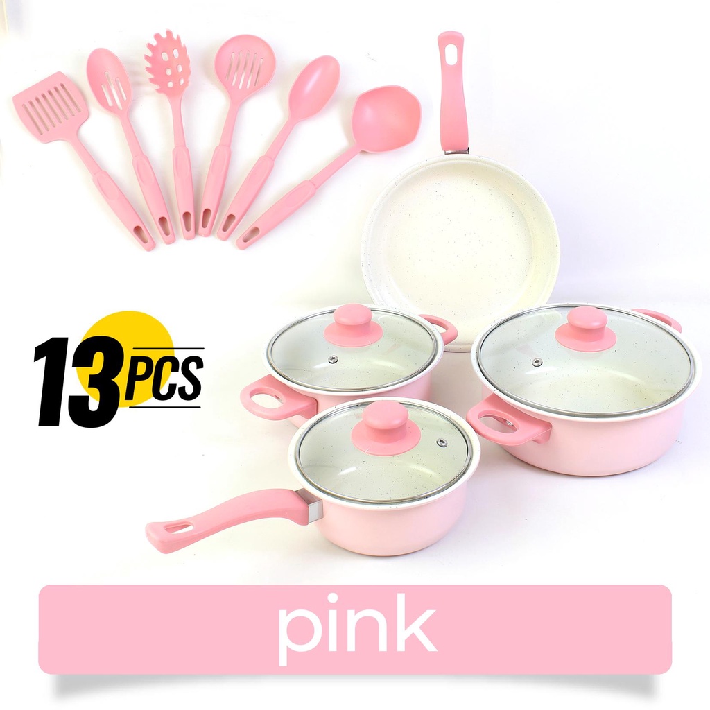  Hongzhuo Wajan Penggorengan Spatula Set Isi 13 pcs 