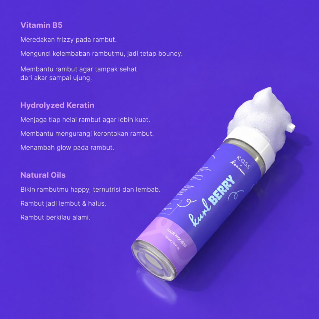 R.O.S.S X Keenan Kurl BERRY Hair Mousse 3