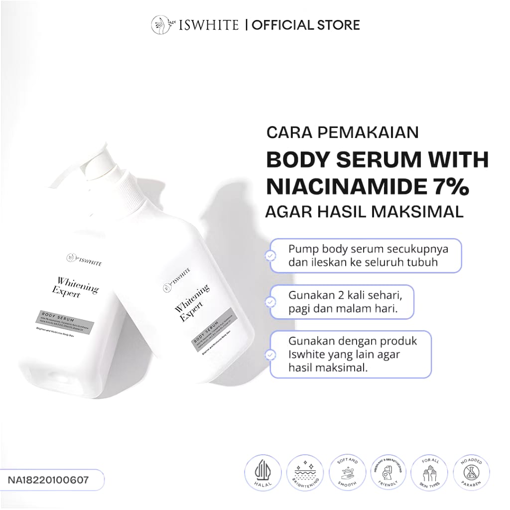 Immortal Cosmedika Indonesia ISWHITE Whitening Expert Body Serum with Niacinamide 7%