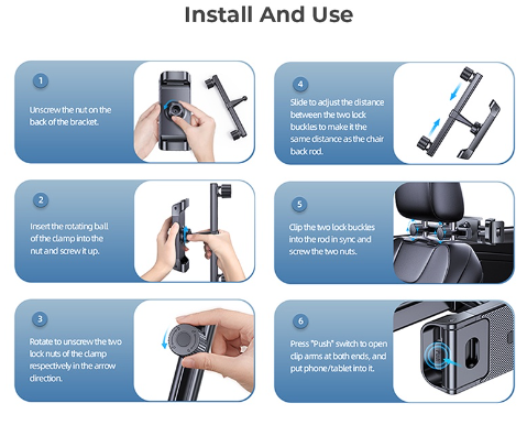 Backseat Car Holder Mount Phone Table ZJ068