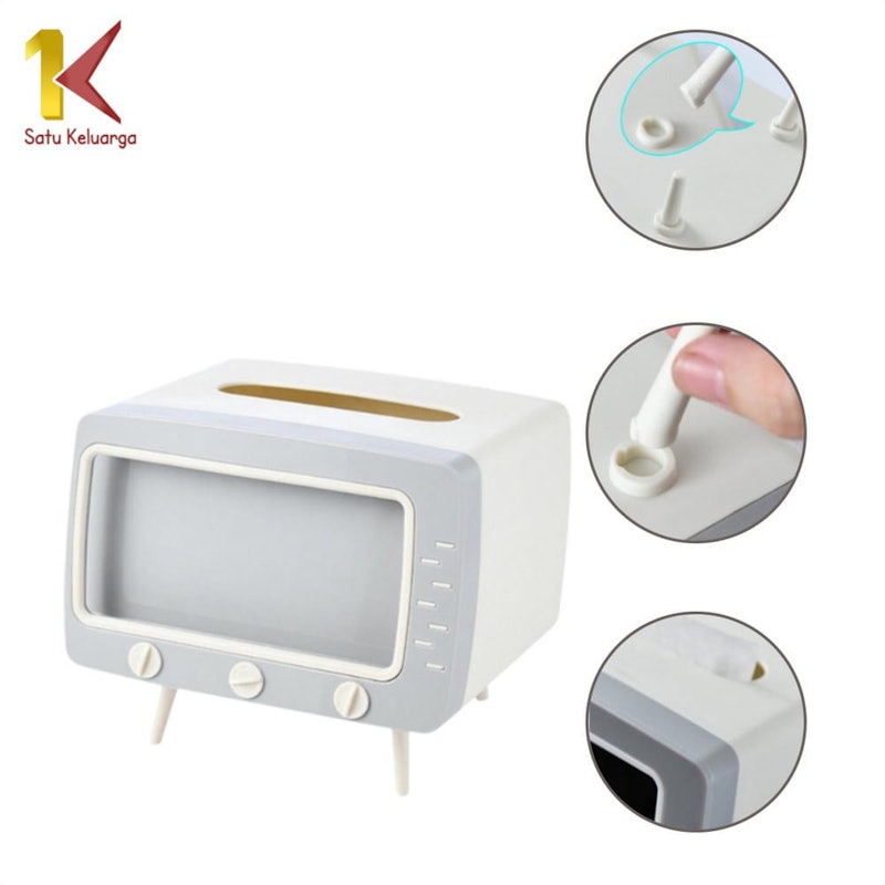 Tempat Tisu + Stand Phone Holder Bentuk TV 2