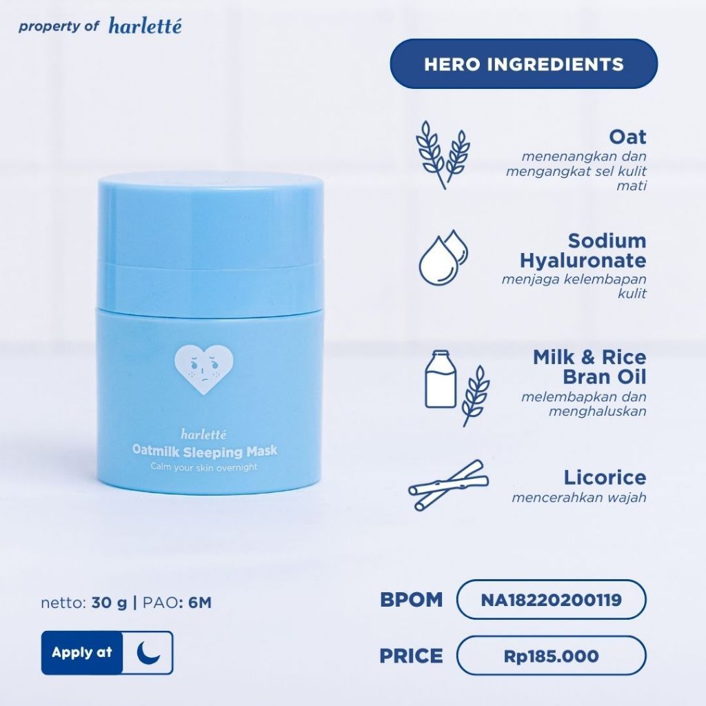 Valencia Organika Global Harlette Oatmilk Sleeping Mask