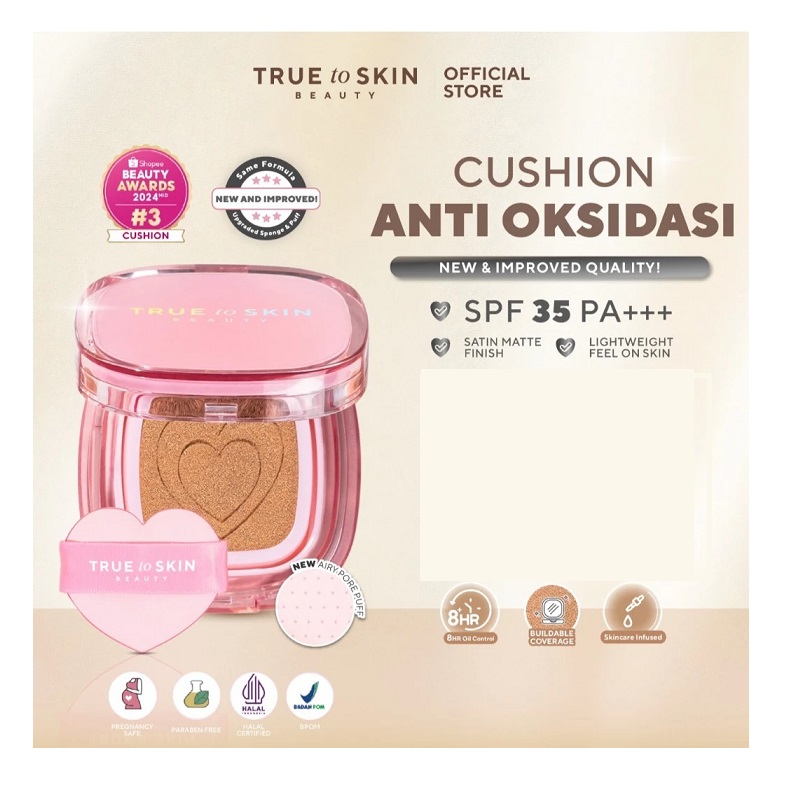 Triniti Tunggal Abadi True to Skin Skinlike Porefecting Cushion SPF 35 PA+++ (01 Cheesecake)