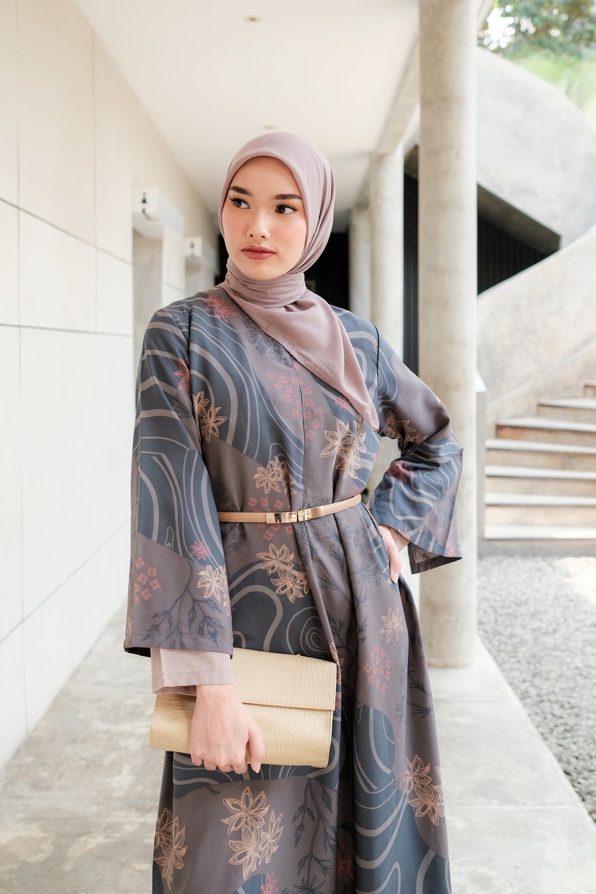 ZM Zaskia Mecca Luny Navy Gamis