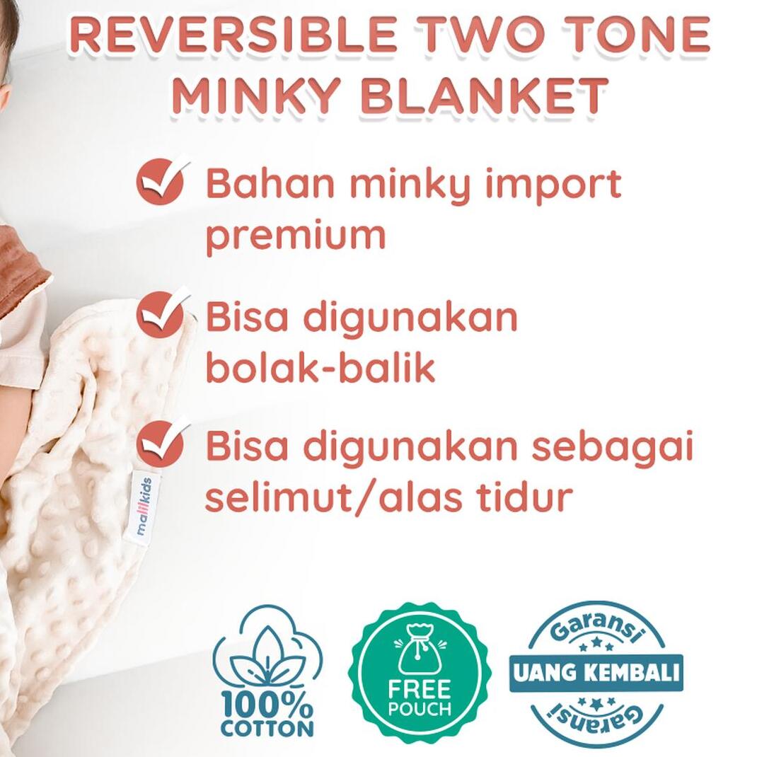  Malilkids Reversible Two Tone Minky Blanket 