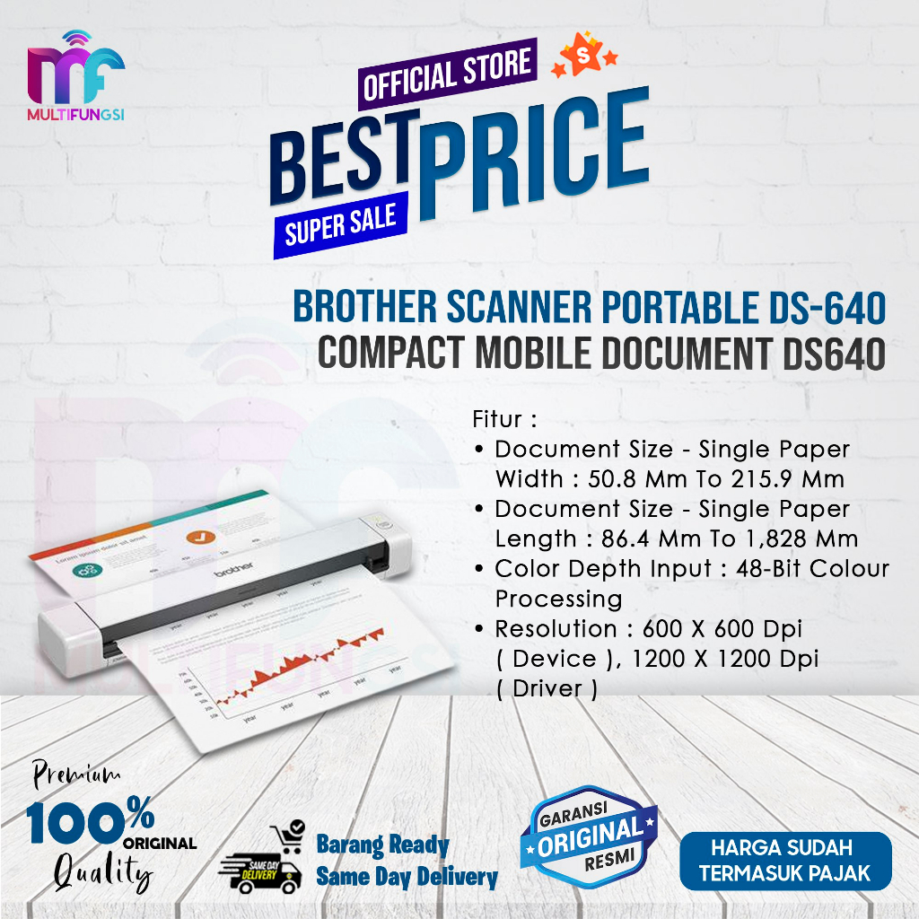 Brother Industries Brother Compact Mobile Document Scanner  DS-640