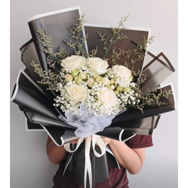  Her.Florist Fresh Flower Rose Bouquet 5 Pcs