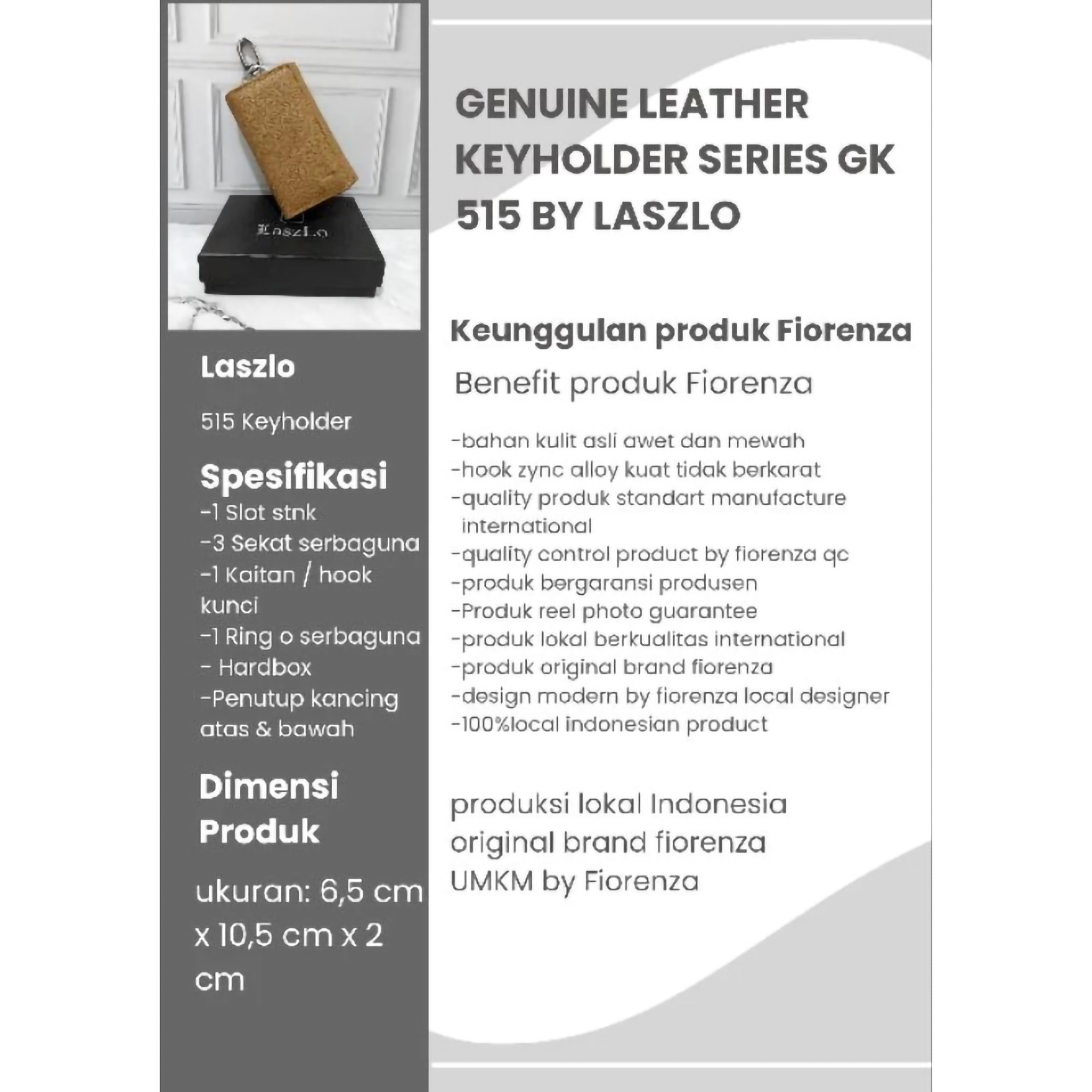  Laszlo Dompet Gantungan Kunci STNK Lipat 3 GK 515L