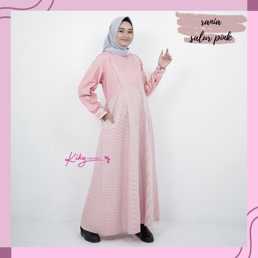 Kiky Collection Gamis Rania Salur Polos 