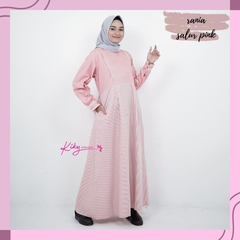 Gamis Rania Salur Polos 3