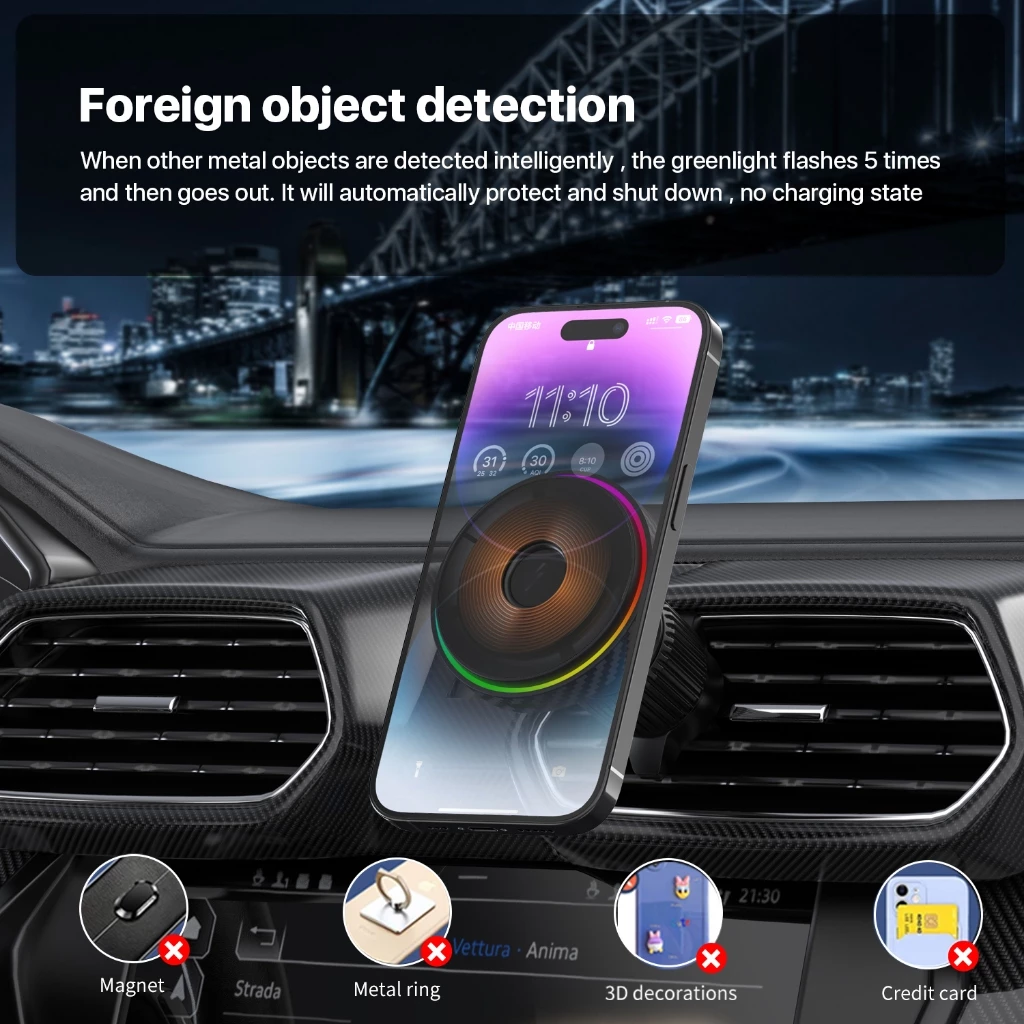 Kiip Kiip Indonesia KiiP Magnetic Wireless Fast Charging Car Phone Holder MG10C