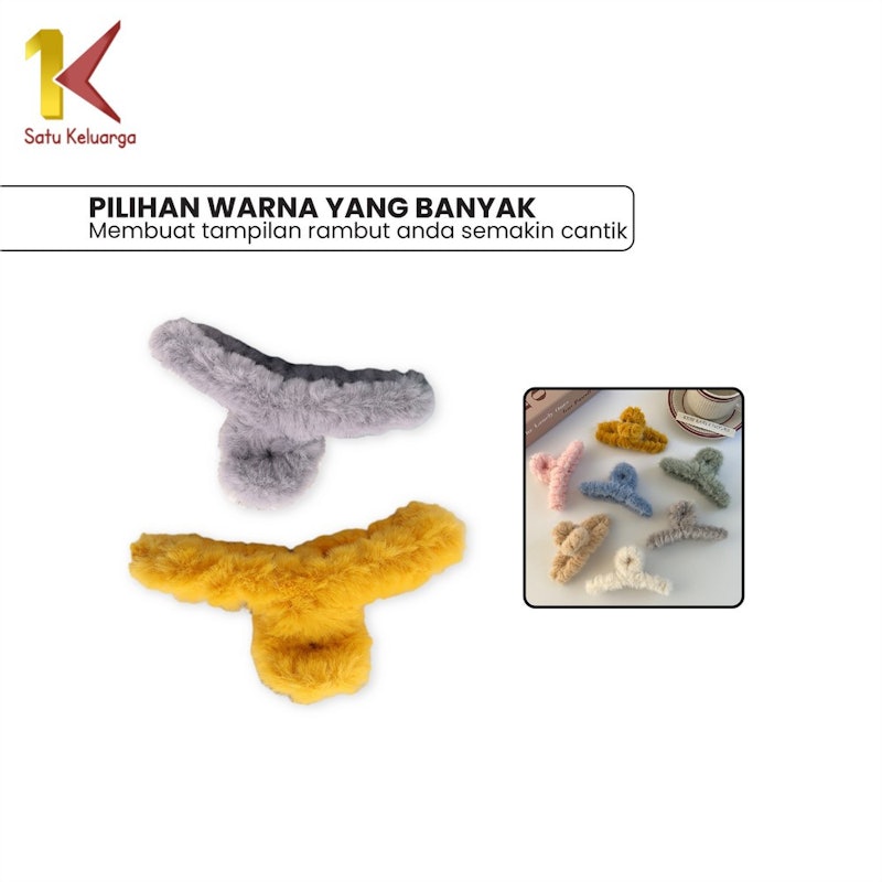 Satu Keluarga Jedai Jepit Rambut Bulu Korea 3