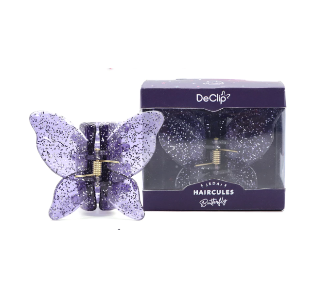 DeClip Jedai Butterfly Haircules Jepit Kupu Gigi 4 Galaxy Blue Glitter