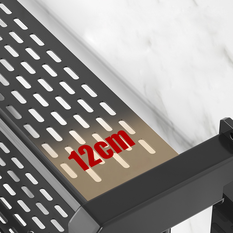 ES indonesia ES Rak Kamar Mandi Dinding Hitam 1 Susun 40 cm