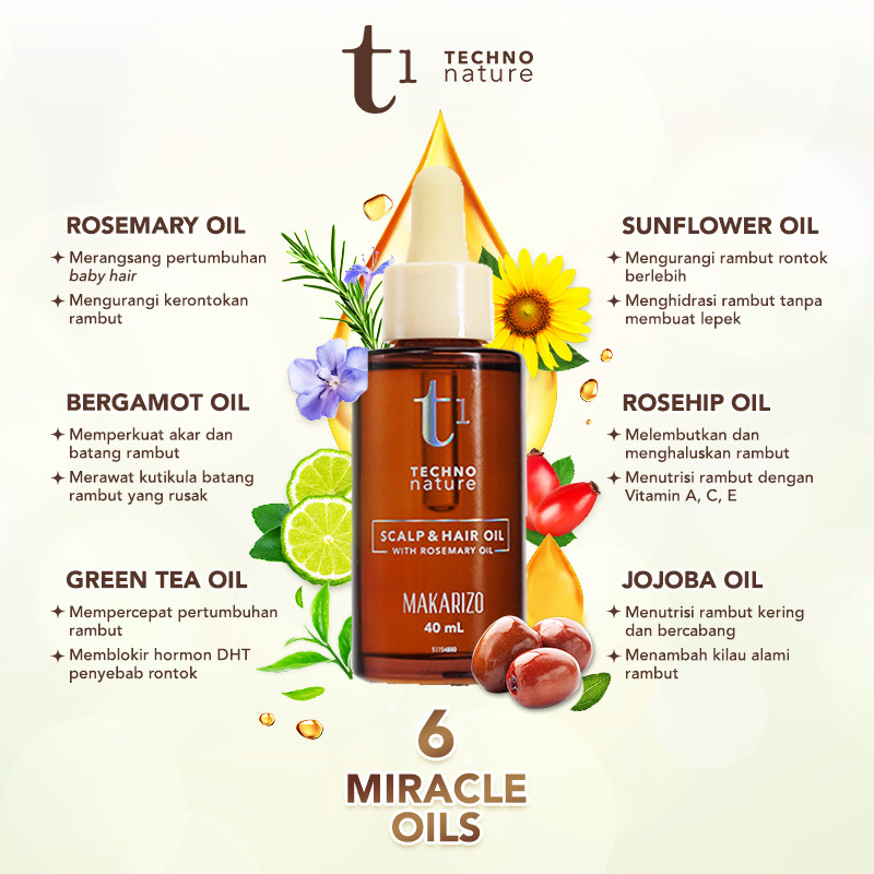 Makarizo t1 Techno Nature Scalp and Hair Oil with Rosemary Oil 2