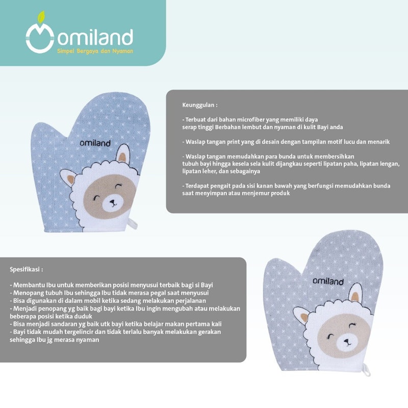 Omiland Alpaca Series Waslap Kotak Isi 3 4
