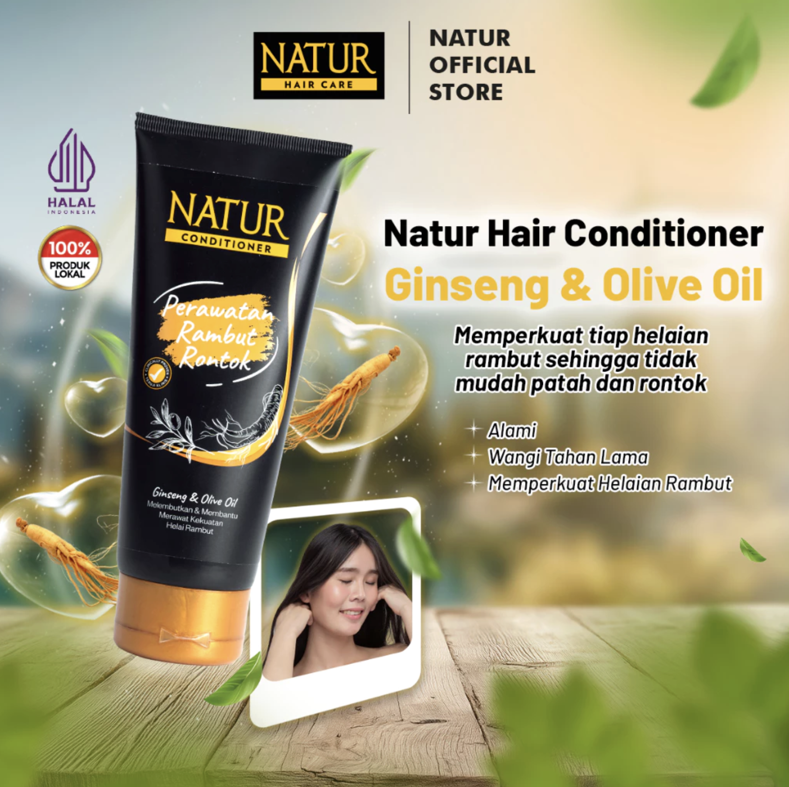 Conditioner Perawatan Rambut Rontok Ginseng & Olive Oil 3