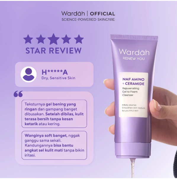 Paragon Technology and Innovation Wardah Renew You NMF Amino + Ceramide Rejuvenating Gel To Foam Cleanser 