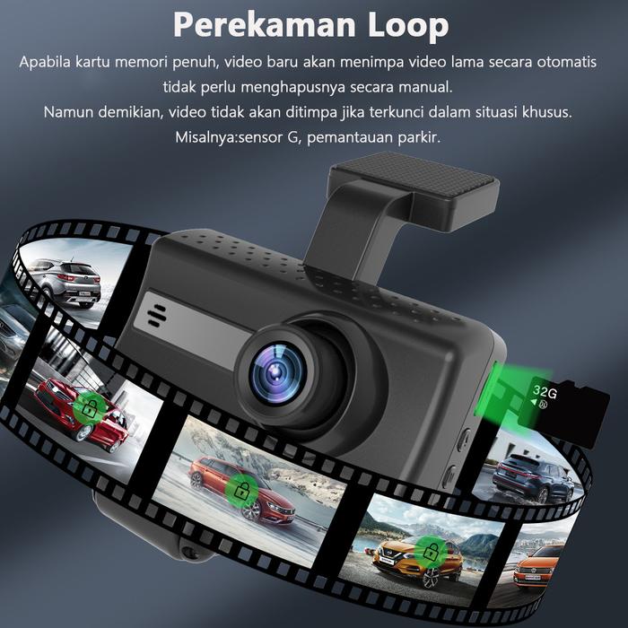 SCUDOS Dashcam Mobil 1440P Dual Lens  3