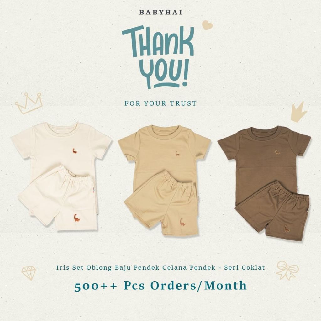 Baby Hai Iris Set Setelan Oblong Baju Pendek Celana Pendek 4